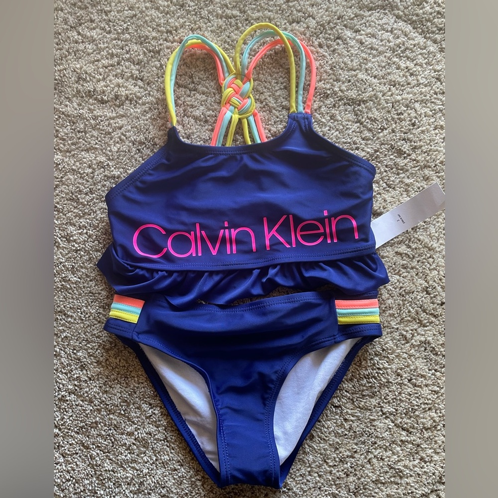 Brand new Girls 2 piece Swimsuit Calvin Klein 8/10
